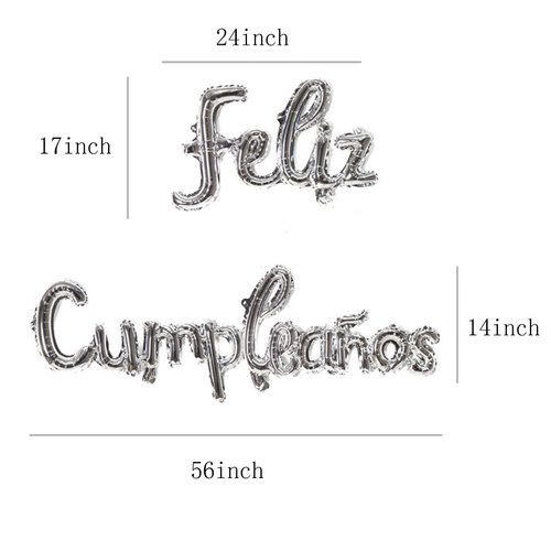 Silver Feliz Cumpleanos Small Letters Conjoined Balloons Feliz Cumpleanos Balloon Happy Birthday Balloons Birthday Banner Decoration Party Decoration Supplies