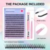 DIY Lash Extension Kit, 240pcs Eyelash Extension Kit Individual Cluster Lashes Extension DIY Eyelash Extension Kit DD Curly Natural Wispy Lashes with Lash Bond and Seal at Home Lash Extensions Kit for Self Application (30p, 8-16mm)