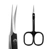 Velodios Professional Cuticle Scissors Extra Fine for Women and Men, Upgraded Curved Precise Pointed Tip Grooming Scissors for Trimming Eyebrow, Eyelash, Trim Nail and Dry Skin (Black)