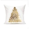 All Smiles White Gold Christmas Decorations Throw Pillow Covers 18X18 Set of 4 Winter Xmas Navidad Home Holiday Décor Velvet Cushion Cases for Sofa Tree Snowflake Reindeer