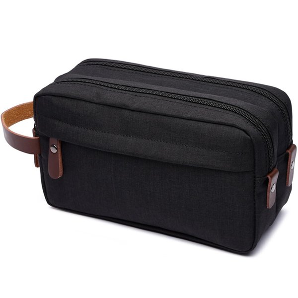 Vaupan Toiletry Bag for Men, Portable Travel Toiletry Bag for Women, Lightweight Cosmetic Travel bag Water Resistant Shaving Bag with Handle for Toiletries Accessories (Black)