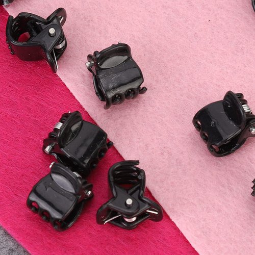 100PCS Black Plastic Mini Clips, Small Claws Hair Clip