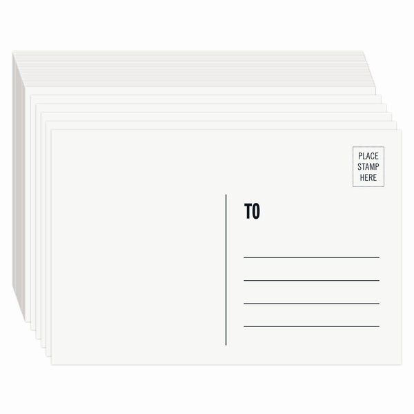 Blank Postcards for Mailing - Pinovk 100 Pcs White 4x6, Mailable Postcards Set Make Your Own Printable Postcards 300gsm/14pt Postcard Paper Cardstock for DIY Mailing Christmas Thanksgiving Painting