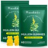 2 Pack Mullein Gummies for Lung Detox, Mullein Herbal Supplement, 2000mg Mullein Leaf Extract for Respiratory & Digestive & Immune Support