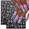 6pcs Camellia Tulip Flower Nail Stickers for Nail Art Black White Flower Nail Decals 3D Bow Nail Stickers for Women Floral Bow Stickers for Nails Camellia Tulip Nail Art Stickers Spring Nail Supplies