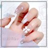 White Bow Nail Charm for Women Girl, 100Pcs 3D Nail Decoration Resin Bow Nail Rhinestones Bowknot for DIY Nail Art Accessories (100Pcs White)