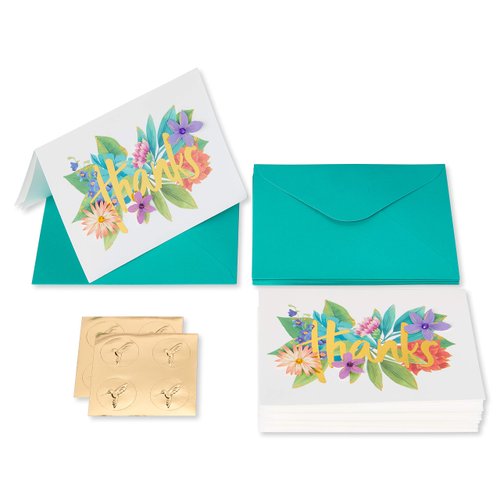 Papyrus Thank You Cards with Envelopes, Botanical Floral (8-Count)
