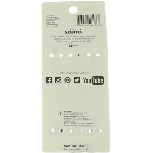 Scunci Metal Barrettes in Assorted Colors, 3-Count per Pack (1-Pack)