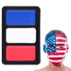 TOCADIS Red White Blue Face Paint, Face Paint 3 Colors with 2 Brushes, American Flag Face Paint for Independence Day, Red White and Blue Body Paint for Halloween, Baseball Sports, Clown Makeup