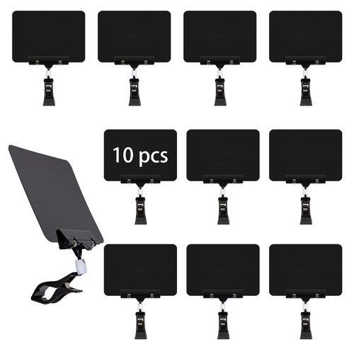 Ayuanb Mini Plastic Chalkboard Sign with Clip, 10 PCS 5.7 x 3.9 Inch Erasable Blackboard Price Tags for Supermarket Retail Store Clothing Rack Merchandise Shelf Basket