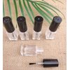 Ebonee 5ml Transparent Empty DIY Nail Polish Bottles Containers for Nail Art Sample, Clear Glass Square Refillable Nail Polish Bottles with Cap and Soft Brush (5 Pack)