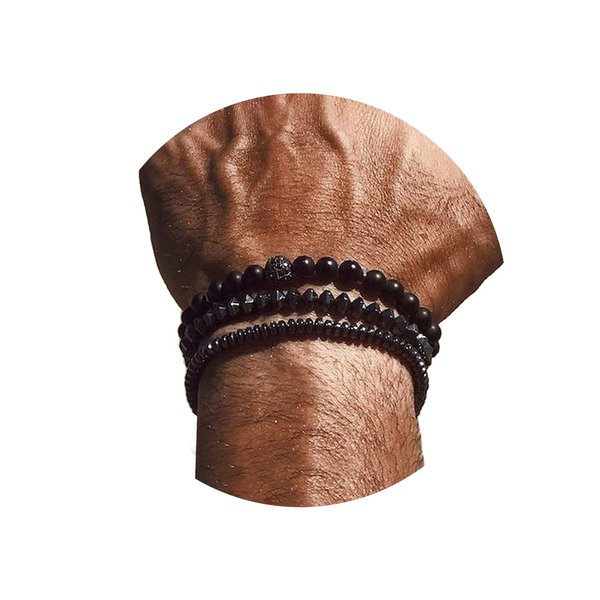 JERBAS FASHION Men Bracelet Sets Trendy Handmade Classic Strand Stone Beaded Bracelet For Men Jewelry Gift