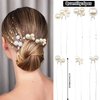 30 Pieces Wedding Pearl Hair Pins for Brides Bridal, Elegant Pearl Rhinestones Hair Pins Updos Hair Piece Hair Accessories for Brides Bridesmaid Women (Silver)
