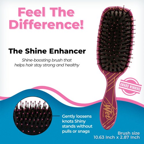 Wet Brush Shine Enhancer Paddle Brush, Sangria - Hair Detangler Brush with Ultra Soft Bristles, Infused With Natural Argan Oil, Shiny Detangle & Smooth Hair, Wet or Dry, For All Hair Types