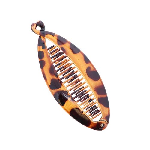 Set of Two Tortoise Shell 5 Inch Banana Clip Hair Clincher Rounded Edges Hair Comb