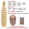 Human Braiding Hair 16inch 1 Bundle 613 Blonde Deep Wave Bulk Human Hair for Braiding Deep Wave Human Braiding Hair Blonde Deep Wave Bundles Human Hair Bundles Brazilian Remy Human Hair Extensions