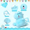 SNOWOLF 11.8" Cute Dinosaur Plush Toy Soft Plushie Figure Toys, Fat Dino Stuffed Animal Dolls, Squishy Plush Pillow for Anxiety Relief, Birthday Gifts for Kids Girls Boys, Sky Blue