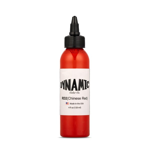 DYNAMIC Color CO- Chinese Red Tattoo Ink (4oz Bottle): Vibrant, Sterilized, Vegan & USA-Made Since 1990 – Trusted by Artists Worldwide