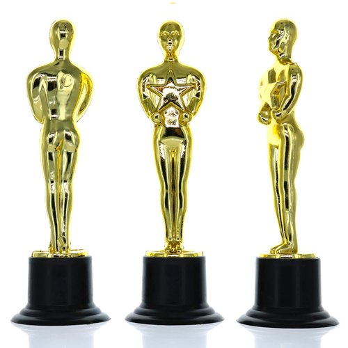 GiftExpress 24-Pack 6" Gold Award Trophy, Award Statues, Oscar Statues Trophies for Award Ceremony, Appreciation Gift (Pack of 24)