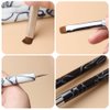 French Nail Brush, YIHUALE 2 Way French Gel Acrylic Nail Art Kolinsky Brush With Dotting Tool for Professional Manicure Cuticle Clean Up Nail Art Design- White And Black (14#, White And Black)