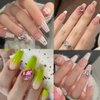 48 Pcs Big Mix Sizes Different Shape Nail Rhinestones 12 Styles 3D Glass Crystals Diamonds Love Distorts Heart Super Shiny Charms Gems Stones DIY Nail Art Decoration Craft Jewelry (Pink)