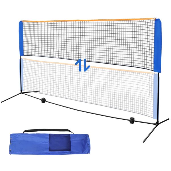 F2C Height Adjustable Portable Tennis Net, Badminton Net for Kids' Volleyball,Soccer Tennis,Pickleball, W/Steel Frame & Carrying Bag Indoor Outdoor Court Bench Backyard Driveway Gym,10FTX 5FT