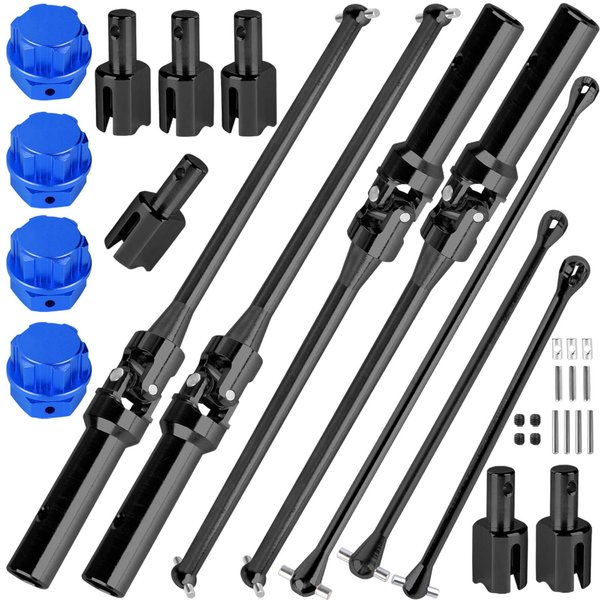BRCatWPark RC Upgrades Part for 1/5 KRATON 8S BLX/Outcast 8S BLX,Drive Shaft Axles & Driveshaft Dogbone & Diff Outdrive w/Wheel Hex Nuts,Black & Navy Blue