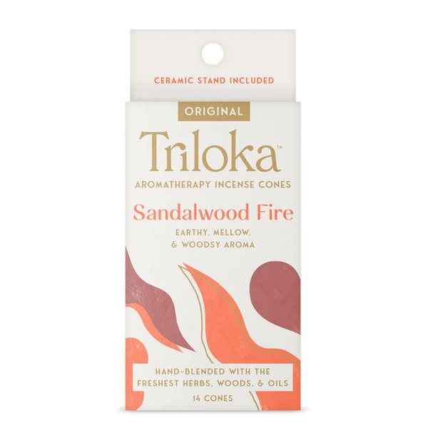Triloka Incense Cones, Sandalwood Fire, 20 Grams