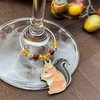 Thanksgiving Wine Glass Charms, Harvest Glass Markers, Thanksgiving Hostess Gift, Fall Glass Identifiers, Table Decoration, Set of 6 in a Gift Box
