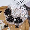 AhrtyeeVehiky 3D Bow Pearl Nail Art Decorations Butterfly Nail Charms Black White Nail Art Accessories Acrylic Resin Bow Nail Decorations for Nail Art Designs DIY Crafting
