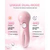 TOUCHBeauty Facial Cleansing Brush Set with Case & 3 Spin Brush Heads for Beginner/Teenagers, Battery Powered, Mini Travel Size Pink