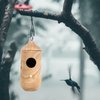 Hummingbird House for Outside Hanging,Wooden Humming Bird Nest 3 Pcs with Hemp Ropes (MI3723)
