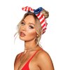 Tobeffect American Flag Headbands for Women July 4th Bow Head Bands for Women's Hair Independence Day Knotted Hairband Rabbit Ear Hair Band for Women
