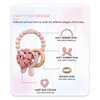Made by Tushi | Bohemian Teether | Baby Teether | Sensory Exploration and Teething Relief | 100% Food-Grade Silicone Teether Toy | BPA Free | Chewbeads | Silicone with Beechwood Ring | (Pink)
