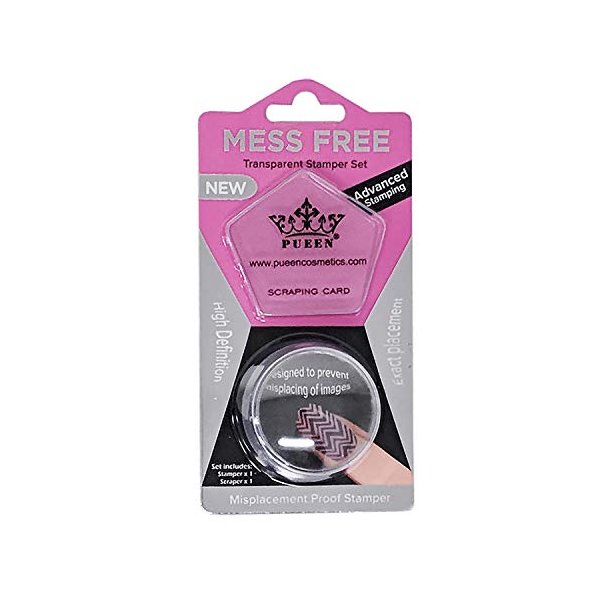 PUEEN 35mm HD Chunky Transparent Soft Stamper and Scraper Set - Nail Art - Stamping Tools - CLEAR - BH000706