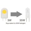 CBconcept® 2-Pack, 3 Watt, 250 Lumen, Shorter<35mm G8 LED Bulb, Warm White 3000K, 35W Equivalent, Side-Pin 180° Beam Angle, 120Volt, Ceramic G8 Bi-pin JCD LED Halogen Replacement Bulb, Not Dimmable