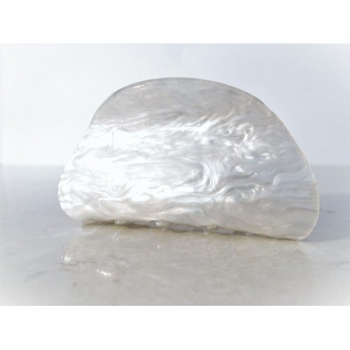 Platinum white marbled hair claw clip