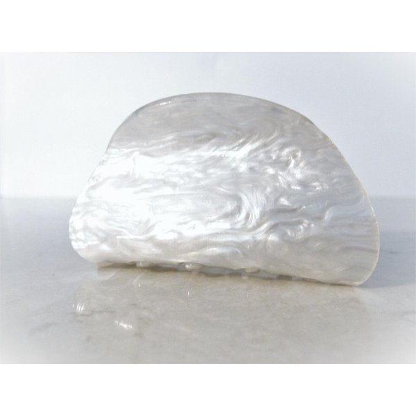 Platinum white marbled hair claw clip
