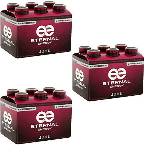 Eternal Energy Premium Energy Shot (Pomegranate, 6 count, Pack of 3)