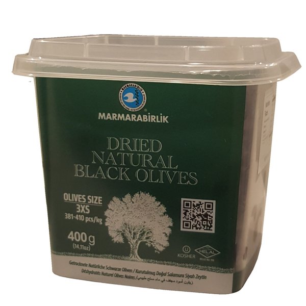 Marmarabirlik Dried Natural Black Olives 400g, pack of 1