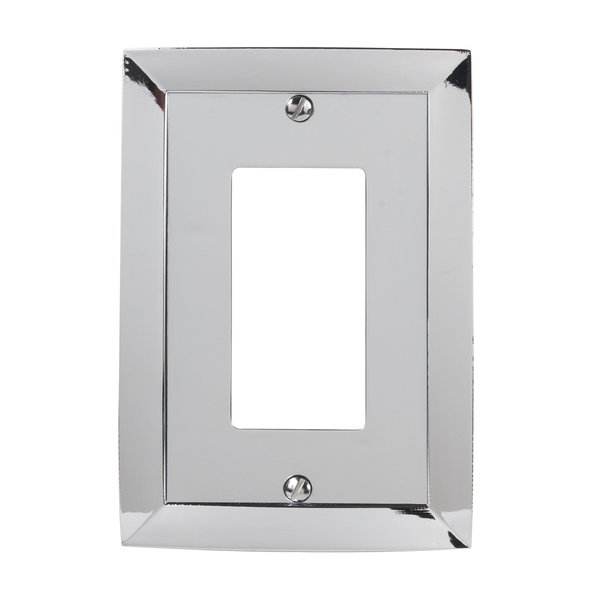 Amerelle Studio Single Rocker Cast Metal Wallplate in Polished Chrome , 5-1/8 in L x 3-1/5 in W - 61RCH