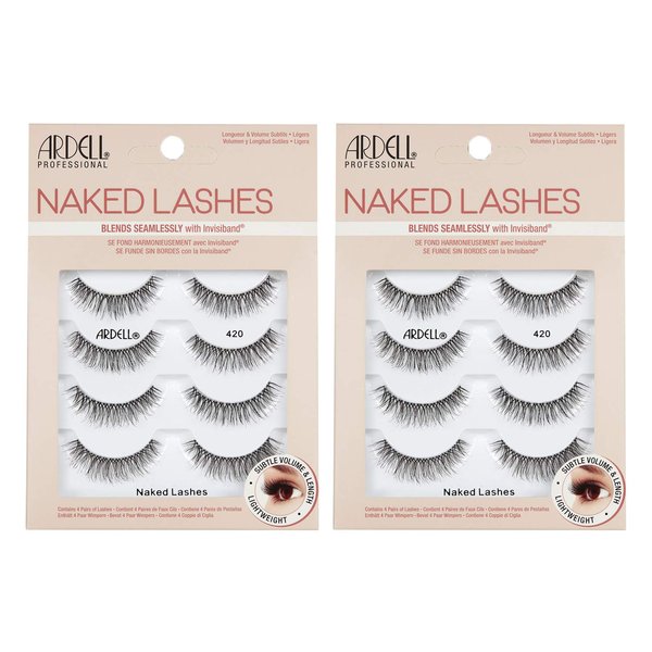 Ardell Strip Lashes Naked Lashes #420, 4 Pairs x 2-Pack