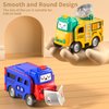 JUKUDAHU Transformable Toy Cars 4 PCS Cars for Kids 3 4 5 6 7 Years Old - Pull-Back Truck, Construction Toy Set, Toy Trucks with Transforming Cars, Boy Toys, Birthday Car Gifts for Kids