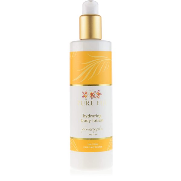 PURE FIJI Body Lotion Hydrating - Moisturizing Lotion for Dry Skin with Coconut Milk and Vitamin E, Organic Body Lotion For Women and Men, Pineapple Scent, 12 oz