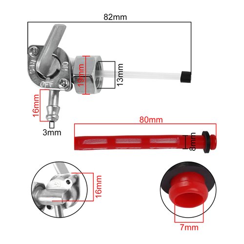 FLYPIG New Fuel Valve Petcock Gas Shut Off Switch for Honda 16950-GF6-015 16950-163-035 16950-GW8-670 14 x 1.0 mm 50cc 70cc 90cc 110cc 125cc 150cc 200cc 250cc Z50R Z50 Scooter ATV Dirt Bike Go Kart