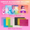 Klever Kits Foam Art Kit for Kids, EVA Foam Stickers with 6 Art Board and 800+ Stickers, DIY Arts and Crafts for Boys Girls Age 3+, Unicorns & Princesses Birthday Gifts Travel Toy