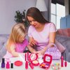 Pretend Makeup for Toddlers - BTEC Fake Makeup Set for Kids, Play Makeup Kit for Little Girls Age 2 3 4 5 6, Kids Makeup Kit for Girl with Princess Purse (24 Pack)