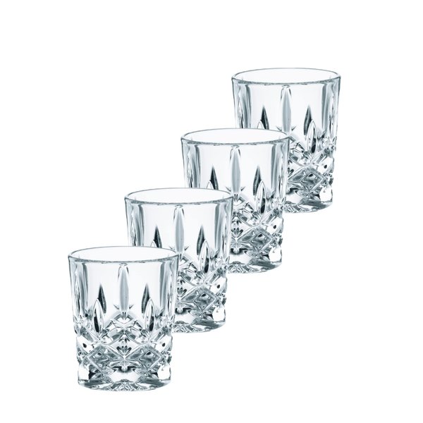 Nachtmann Noblesse Collection - Set of 4 Premium Crystal Clear Shot Glasses, 2-Ounce Capacity - Perfect for Whiskey, Tequila, Vodka - Dishwasher Safe