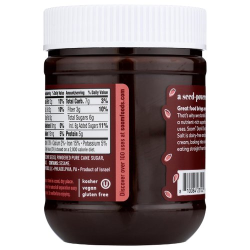 SOOM FOODS Dark Chocolate Sea Salt Tahini, 12 OZ