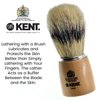 Kent VS70 Natural Badger Bristle Beechwood Shaving Brush for Men for Safety Razor, Shaving Razors for Men. Perfect Lather Shaving Brush for Shave Cream, Shaving Soap. Kent Luxury Shaving Since 1777